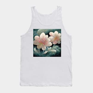 Traditional Japanese Flowers Painting Canvas #1 Tank Top